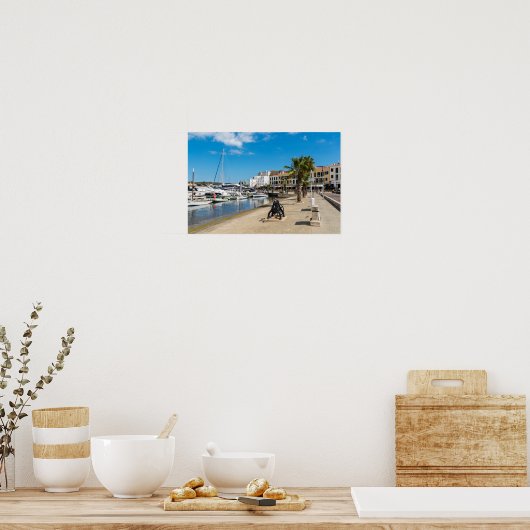 Mahon Harbour en paseo maritimo - Menorca, Spanje Poster (Keuken)
