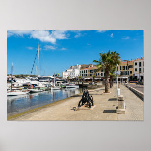 Mahon Harbour en paseo maritimo - Menorca, Spanje Poster