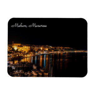 Mahon Harbour 's nachts - Menorca, Spanje Magneet