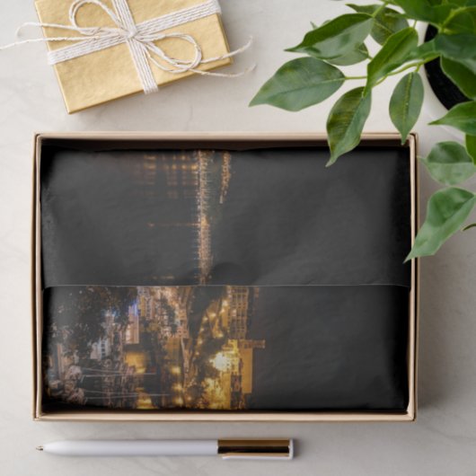 Mahon Harbour 's nachts - Menorca, Spanje Tissuepapier (Geschenk)