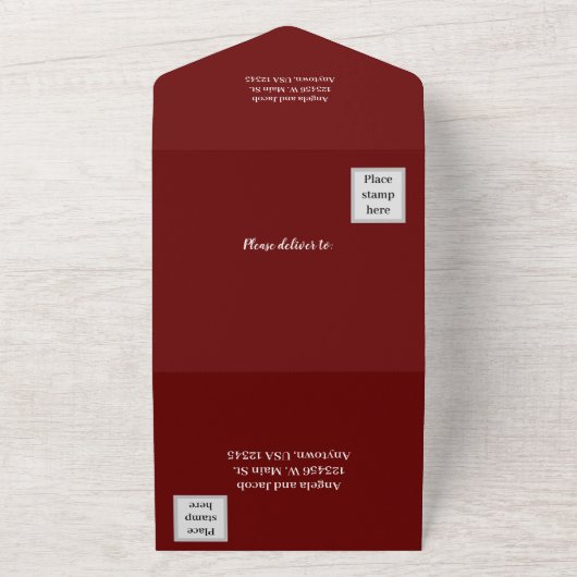 Mahonie Zonnebloem Herfst Bruiloft All In One Uitnodiging (Buitenkant)