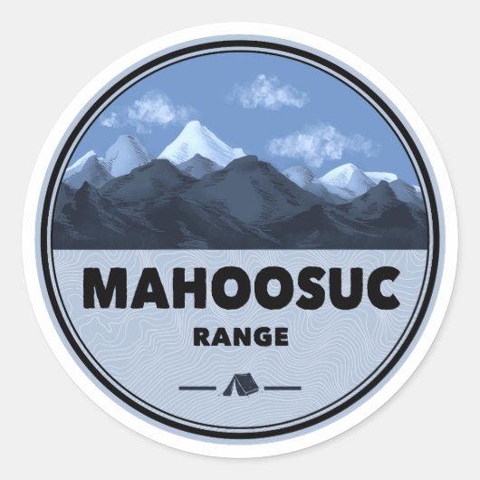 Mahoosuc Range New Hampshire Maine Camping Ronde Sticker (Voorkant)