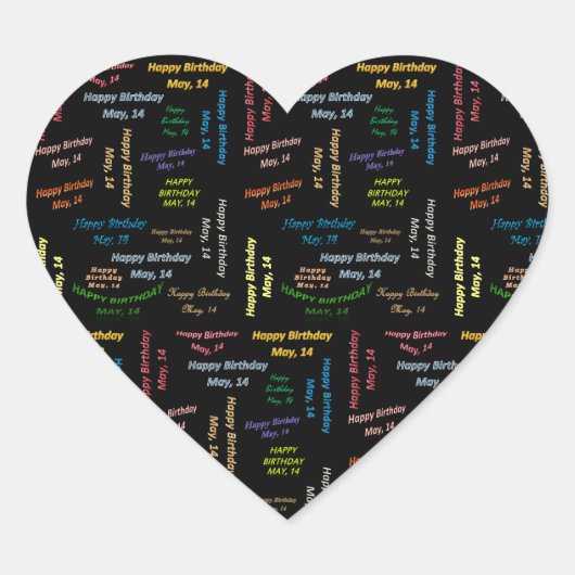 Mai, 14 Anniversaire Sticker (Devant)