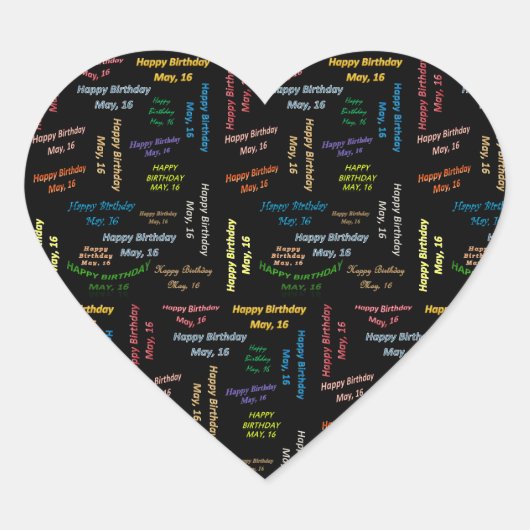 Mai, 16 Anniversaire Sticker (Devant)