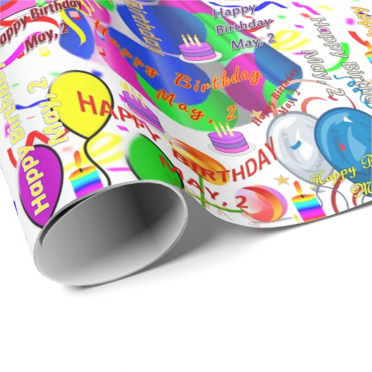 Mai, 2 Anniversaire Papier cadeau d'enveloppement (Coin rond)