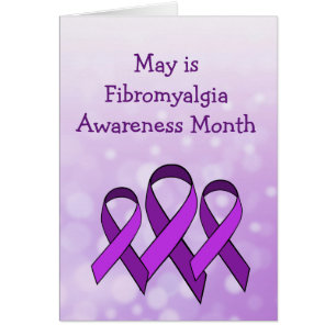 Mai est Fibromyalgia Mois Purple Ribbon Card