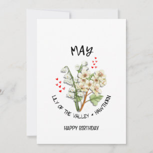 MAI Mois de naissance Fleur Carte d'anniversaire