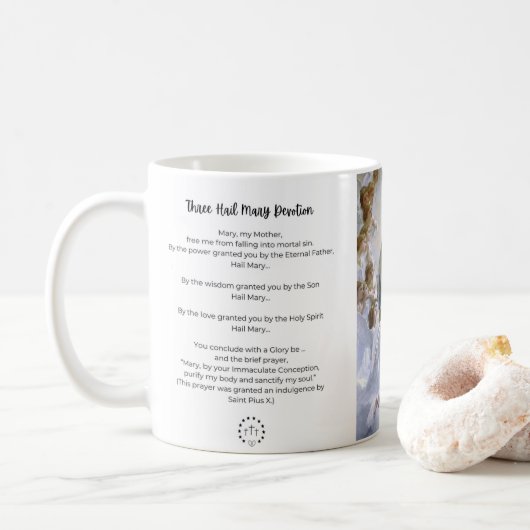 Mai—Mois Marie Trois Salut Mary Mug (Avec donut)