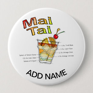 MAI TAI COCKTAIL RECEPT KUNST RONDE BUTTON 4,0 CM