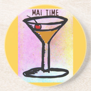 MAI TIME MAI TAI COCKTAIL PRINT ZANDSTEEN ONDERZETTER