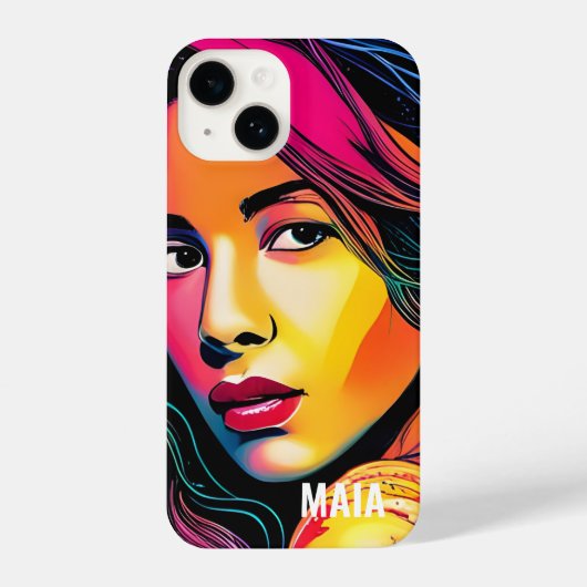 Maia Een Mooie Polynesische Vrouw Aangepaste Naam iPhone Hoesje (Achterkant)