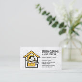 Maid Cleaner Logo Visitekaartje (Staand voorkant)