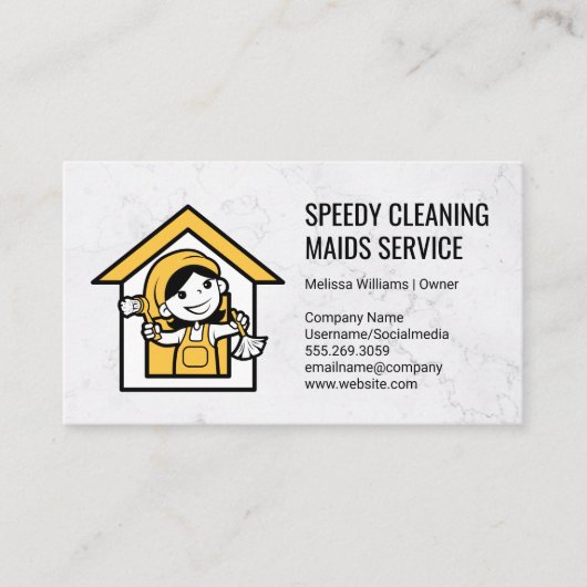Maid Cleaner Logo Visitekaartje (Voorkant)
