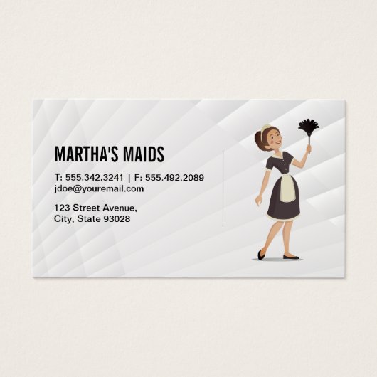 Maid Cleaner met Duster Visitekaartje (Voorkant)