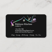 Maid Cleaning House Holographic Sparking Visitekaartje (Achterkant)