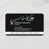 Maid Cleaning House Holographic Sparking Visitekaartje (Achterkant)