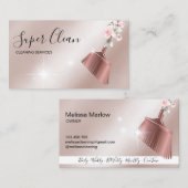 Maid Cleaning House Mousserend roos gold Visitekaartje (Voorkant / Achterkant)