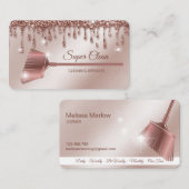 Maid Cleaning House Mousserend roos gold Visitekaartje (Voorkant / Achterkant)