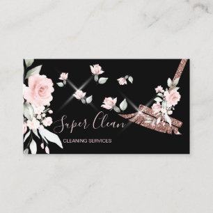 Maid Cleaning House Mousserende roos goudflorale Visitekaartje