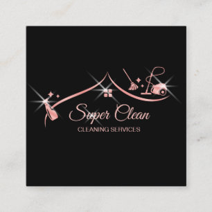 Maid Cleaning House Professional Cleaning Services Vierkante Visitekaartje