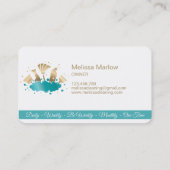 Maid Cleaning House Sparking Gold Monogram Busin Visitekaartje (Achterkant)