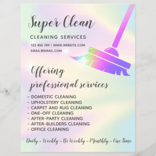 Maid Cleaning House Sparking Holographic Flyer