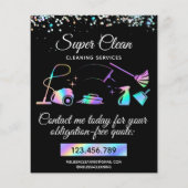 Maid Cleaning House Sparking Holographic Flyer (Achterkant)