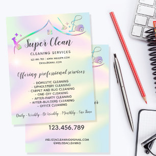 Maid Cleaning House Sparking Holographic Flyer