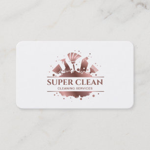 Maid Cleaning House Sparking Roos Gold Business C Visitekaartje