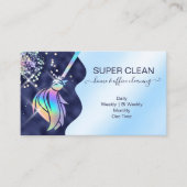 Maid Cleaning House Sparkling Holograph Business C Visitekaartje (Voorkant)