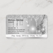 Maid Cleaning House Sparkling zilver platina Visitekaartje (Achterkant)