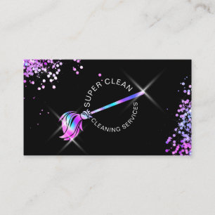 Maid Cleaning Housekeeping Sparking Holografen Bus Visitekaartje