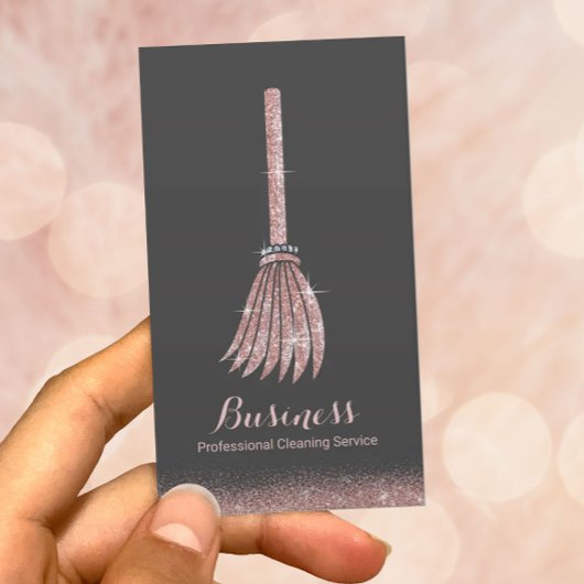 Maid Cleaning Roos Gold Glitter House Keep Visitekaartje