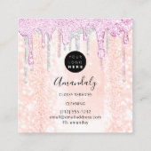 Maid House Cleaning Services Logo Silver Pink Vierkante Visitekaartje (Achterkant)