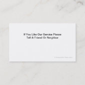 Maid Housekeeper Visitekaartjes (Achterkant)