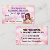 Maid Janitorial Lady Maison Carte de visite Nettoy (Devant / Derrière)