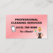 Maid Janitorial Lady Maison Carte de visite Nettoy (Dos)