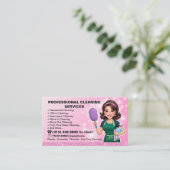 Maid Janitorial Lady Maison Carte de visite Nettoy (Debout devant)