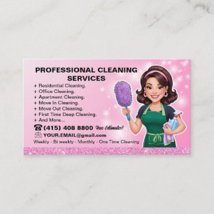 Maid Janitorial Lady Maison Carte de visite Nettoy