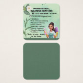 Maid Janitorial Lady Visitekaartje Huis schoonmake (Voorkant /achterkant)