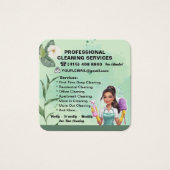 Maid Janitorial Lady Visitekaartje Huis schoonmake (Voorkant)