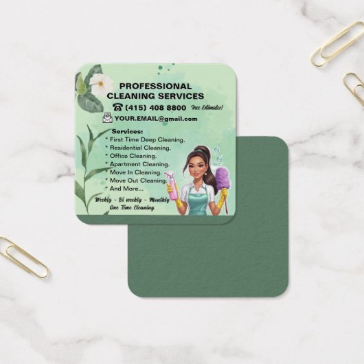 Maid Janitorial Lady Visitekaartje Huis schoonmake (Kantoor)