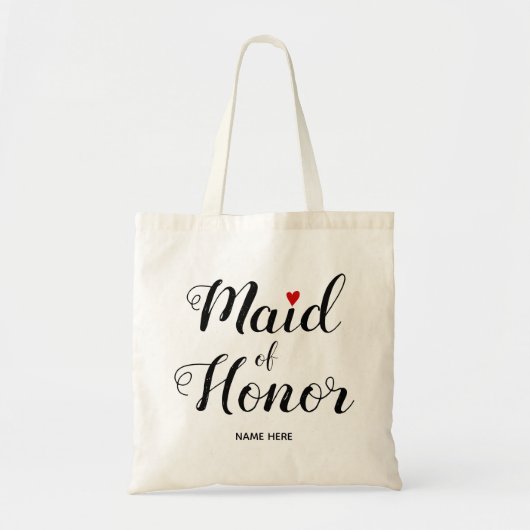 Maid of Eedscript calligraphy bruiloft Tote Bag (Voorkant)