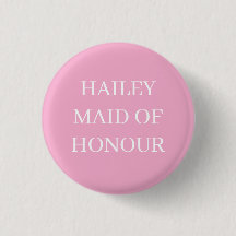 MAID OF HONOR BADGE BUTTON PIN WEDDING
