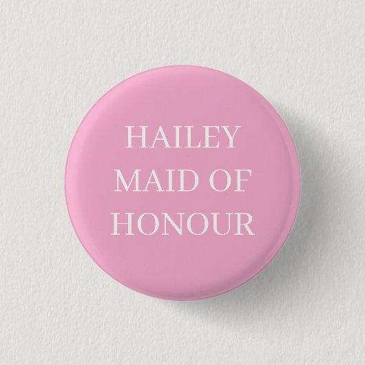 MAID OF HONOR BADGE BUTTON PIN WEDDING (Voorkant)