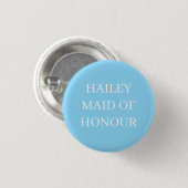 MAID OF HONOR BADGE BUTTON PIN WEDDING (Voorkant /achterkant)