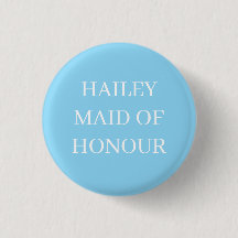 MAID OF HONOR BADGE BUTTON PIN WEDDING