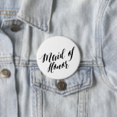 Maid of Honor Black Script Button (In situ)