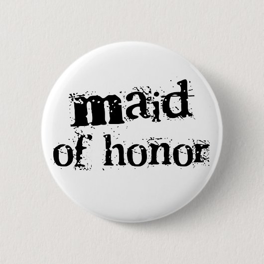Maid of Honor Black Text Ronde Button 5,7 Cm (Voorkant)