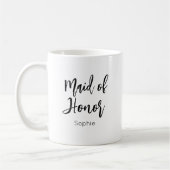 Maid of Honor Black White Mariage Mug (Gauche)